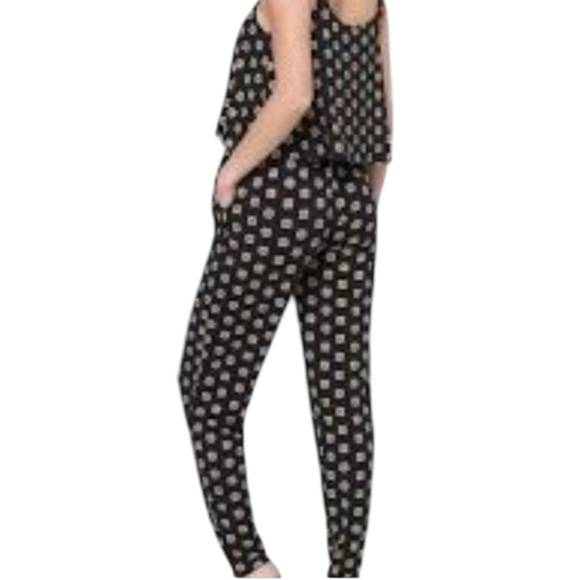 WHBM Dressy Floral Printed Tank Jumpsuit in Black Size Large -- WOW WOW WOW!!! - Picture 2 of 11